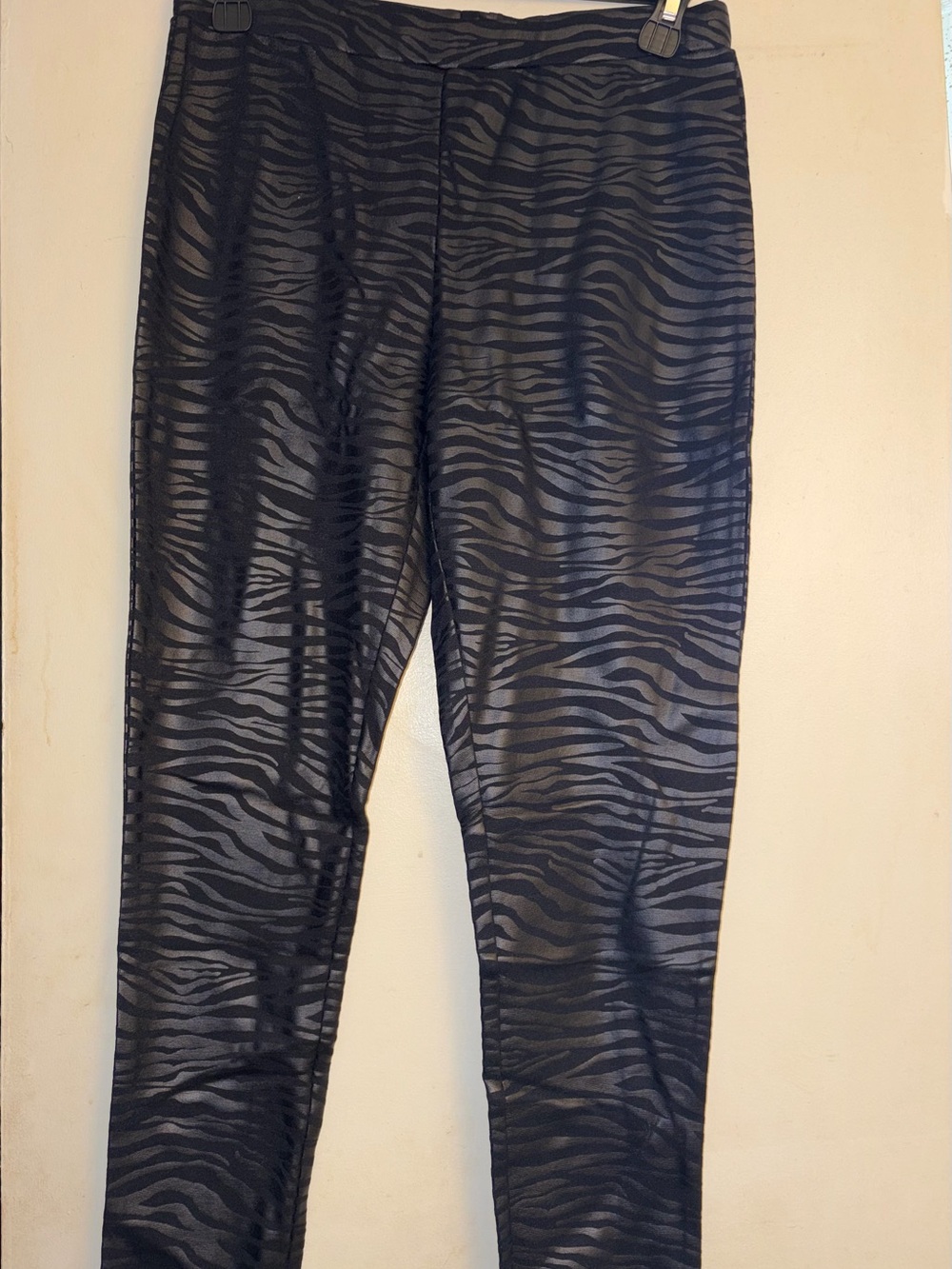 Workshop Republic Clothing Black Zebra-Print Leggings